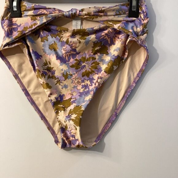 Zimmerman Bikini-Slip Knot High Waist Purple Multi Floral Bikini Bottom Size 8 - Picture 5 of 16